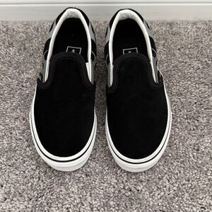 Vans Kids Classic Slip-on Suede Flame Black Size 13